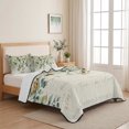 thumbnail image 5 of Queen Quilt Set 90''x96'', White Daisy Lightweight Bedspread Coverlet with 2 Pillow Shams, Spring Floral Eucalyptus Leaves Summer Botanical Breathable All Season Quilt Bedding for Bedroom/Guest Room, 5 of 9