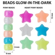 Hello Hobby Pony Bead Mix, Glow in the Dark, 240 Pieces, Plastic Craft Beads for Jewelry Making and DIY Projects