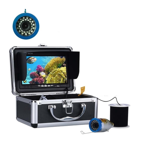 Caméra de Pêche sous-Marine 7 Pouces 1000tvl Kit de Caméra Vidéo de Pêche sous-Marine 30 Pcs Lampe Infrarouge LED Lumières Détecteur de Poissons Vidéo, Haute Définition