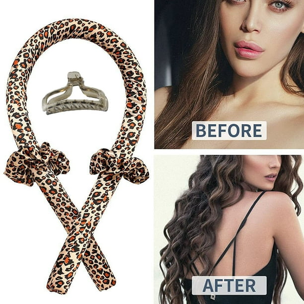 1Pcs Heatless Hair Curlers with Clip Sponge Foam Sleep Curler Large Intestine Hair Ring Diy Hair Curling Styling Tool,Leopard 1Pcs Heatless Hair Curlers with Clip Sponge Foam Sleep Curler Large Intestine Hair Ring Diy Hair Curling Styling Tool,Leopard