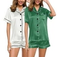 thumbnail image 2 of Afdoent 4Pc Pajamas For Women Set Plus Size Casual Women's Lace Suspenders Shorts Home Wear Loungewear, 2 of 4