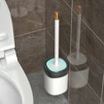 thumbnail image 3 of Toilet Brush with Plastic Bristles, Compact Bathroom Cleaner, Long Handle for Easy and Efficient Toilet Bowl Cleaning, Wall-Mounted Design, 3 of 8