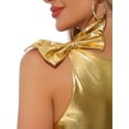 thumbnail image 5 of Vestido de tirantes espagueti INSPIRE CHIC para mujeres, vestido de fiesta de línea A sin mangas, mini vestido de club XS dorado, 5 of 5