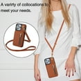 thumbnail image 3 of ELEHOLD Wallet Crossbody Case for iPhone 7/8/SE 2022&2020 with RFID Blocking Card Holders Zipper Purse Storage Kickstand Function Detachable Wrist Lanyard Shoulder Strap Shockproof Wallet Case,brown, 3 of 8