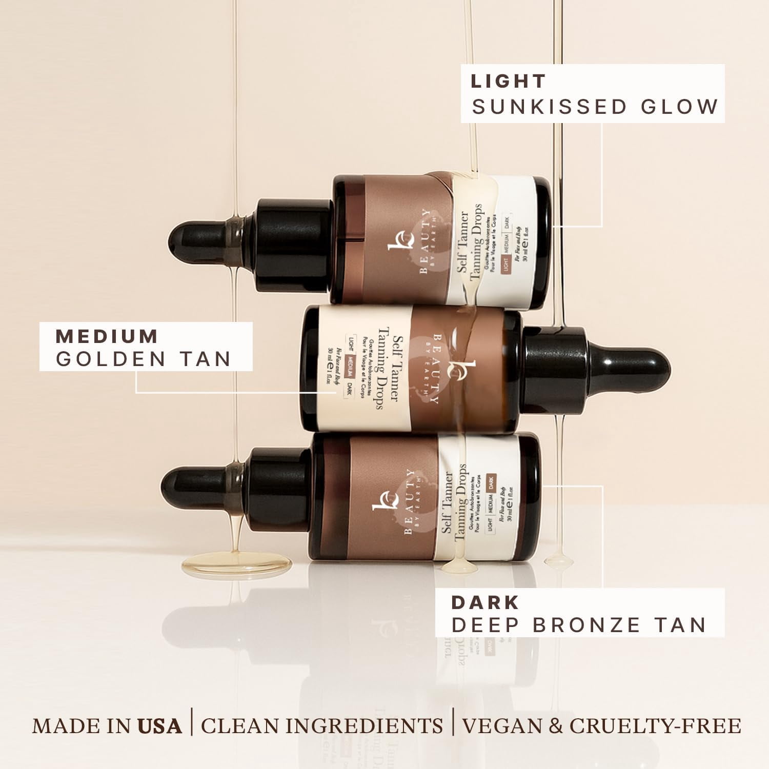 Self Tanning Drops - USA Made with Natural & Organic Ingredients