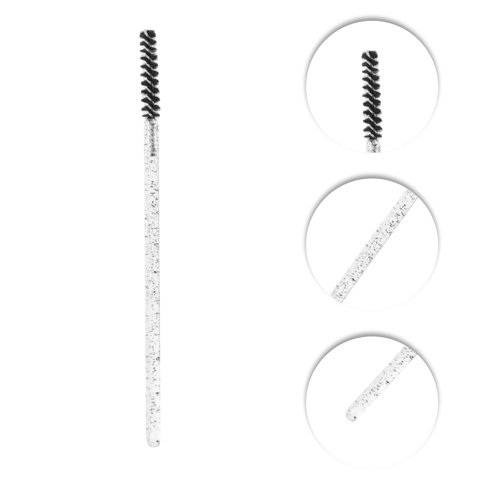 Unique Bargains 50 Pcs Disposable Eyelash Brush for Bathroom Transparent, Black
