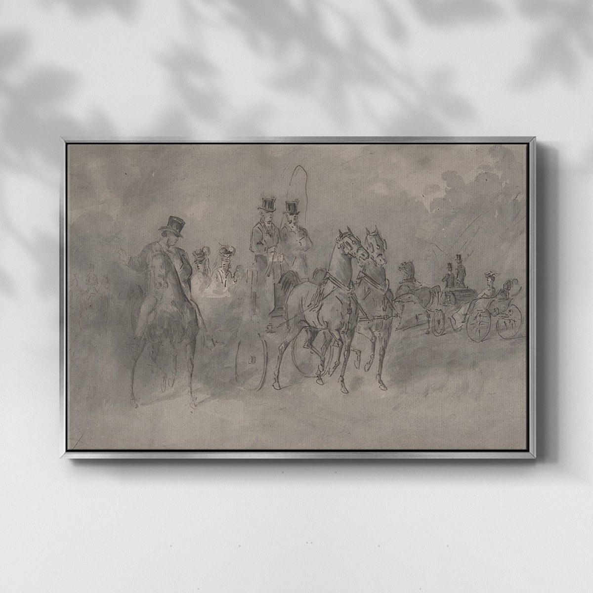 Vintage Sketch-XXIX By Wexford Home Framed in Silver Wood Gallery Wrapped Canvas 27 in. x 41 in.