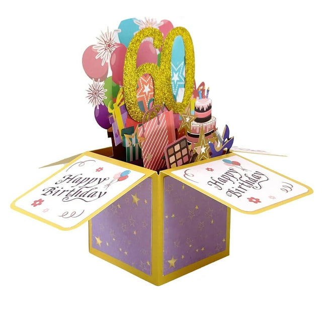 Flmtop Greeting Card Beautiful Eye-catching 3D Design Hollow Glitter Gift Giving Paper Three-dimensional Box Birthday Card Home Supply