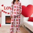 thumbnail image 6 of vigerkar Womens Satin Silky Pajama Set Long Sleeve Button Down Shirt with Long Pajama Pant Set Soft PJ Loungewear (Red, XL), 6 of 6