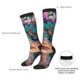 thumbnail image 4 of Logiee Bohemian Colorful Flower Woman Print Gift Stocking Stuffers,Adult Stockings,Novelty Socks,Funny Socks Birthday Running Walking Sleeping, 4 of 6