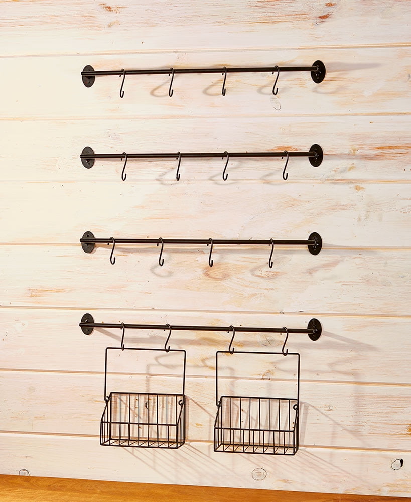 Coffee Mug Wall Rack For And Tea Cups Six Piece Steel