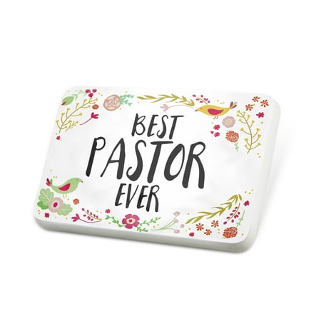 Porcelein Pin Happy Floral Border Pastor Lapel Badge – NEONBLOND