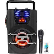 Technical Pro WASP420 Bluetooth Karaoke Machine System w/TV LEDs Bundle with Mic & Stand