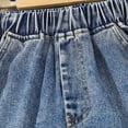 thumbnail image 3 of FSYBOA Girls Denim Shorts, School Casual Relaxed Fit Summer Kids Jean Shorts Blue Size 10T, 3 of 6