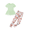 Light Green&floral, variant on Girls 2 Piece Outfits Casual Clothing Sets Short Sleeve Mesh Hem Roundneck Tops and Leggings Pants
