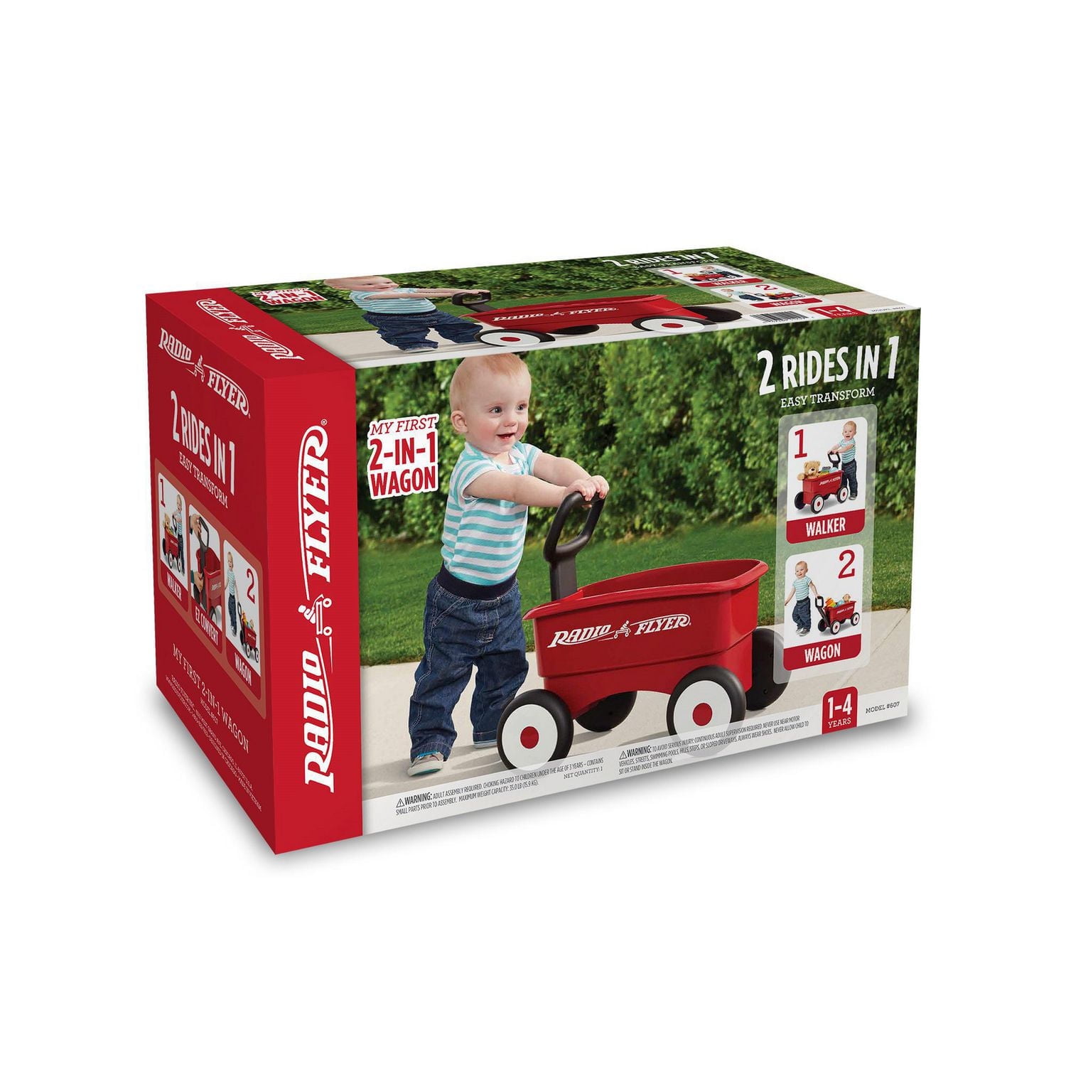 Radio Flyer, My 1st 2-in-1 Play Wagon Push Walker, Red