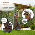 thumbnail image 5 of Alpine Corporation 13" x 32" Outdoor Polystone Birdhouse Barrel Fountain, Brown, 5 of 11