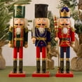 thumbnail image 3 of 15 in. Christmas Nutcracker Soldier – Wooden Nutcracker Toy Soldier Knight with a Staff in Hand Xmas Themed Holiday Nut Cracker Doll Figure Decorations, 3 of 6