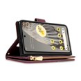 thumbnail image 4 of SaniMore for Google Pixel Fold Case with Card Slot, for Samsung Z Fold 5 [Zipper Pocket] Line Stitching Wallet Stand PU Leather Folio Flip Kickstand + Hand Strap Protective Shell, Winered, 4 of 8