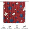 thumbnail image 2 of 4 Pcs Shower Curtain Set Holiday American Flag Rustic Blue Red Stars with Rugs Toilet Lid Cover And Bath Mat Memorial Day Patriotic Shower Curtain with 12 Hooks for Bathroom Decor 72inch X 72inch, 2 of 8
