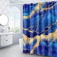 thumbnail image 2 of Marble Shower Curtain, Blue Marble Shower Curtain Set, Abstract Luxury Navy Blue Gold Glitter Veins Texture Marble Shower stall Curtain for Bathroom, Waterproof Fabric with 12 Hooks, 72 x 72 inches, 2 of 6