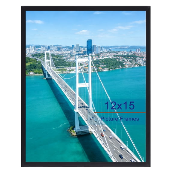 12x15 Picture Frame, Black 12 by 15 Photo Frame for Wall Gallery Display, Single