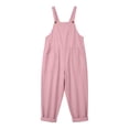 thumbnail image 5 of Linen Jumpsuits for Women Summer Fall Casual Sleeveless Wide Leg Overalls Adjustable Strap Jumpsuit Trendy Beach Vacation Outfit Pink M, 5 of 7