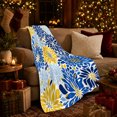 thumbnail image 3 of Autumn Chrysanthemum Floral Sofa, Cozy Friendship Quote Scene, Warm Flannel Blanket for Living Room and Reading Nook, Art Lovers Thanksgiving Gift, Artistic Home Decor, 3 of 9