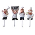 thumbnail image 1 of 4 Pcs Hook Resin Cartoon Chief Stainless Steel Hanging Rack Wall Mounted Adhesive Door Accessories Kitchen Bathroom Hanger, 1 of 9