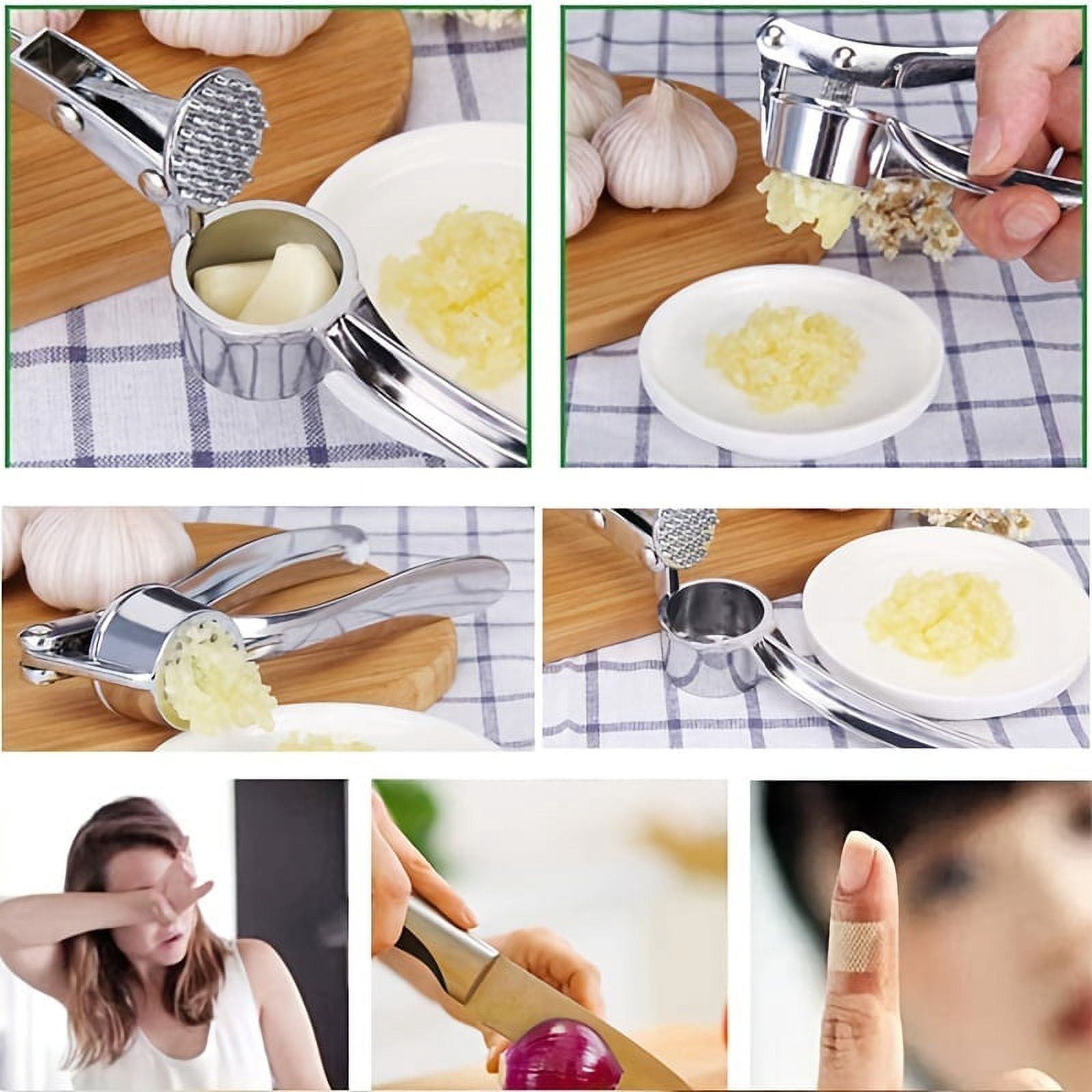 1pcs= Zinc Alloy Garlic Press Manual Crusher Handheld Ginger Kitchen Tool