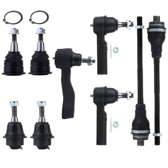 SCITOO 9pcs Suspension Kit 2 Lower 2 Upper Ball Joints 2 Outer 2 Inner Tie Rod End 1 Idler Arm for Chevrolet Avalanche 2500 Silverado 1500 2500 3500 HD Suburban 2500 for Gmc 2001-2006 K6693 K6696