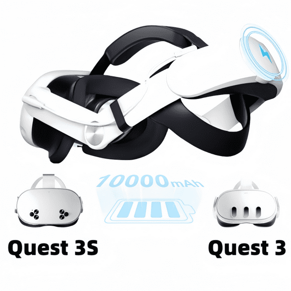 Head Strap Battery Compatible with Meta Quest 3/3S-Replacement 10000mAh Elite Strap Extend Playtime & Enhanced Support - accessories Adjustable Retractable Vr
