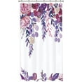 thumbnail image 4 of Stall Purple Floral Eucalyptus Shower Curtain Watercolor Blooming Flowers Botanical Leaves 36Wx72H Inch Tropical Elegant Vintage Nature Waterproof Polyester Fabric Bathroom Bathtub, 4 of 6