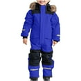 thumbnail image 2 of TOOYOU Kids Snowsuit Colorful One Piece Set Unisex Boys And Girls Ski Suit Coveralls Waterproof Heavyweight Insulated Ski Jacket Removable Hat Winter Warm Jumpsuits Overalls Size 6-7 Years, 2 of 4