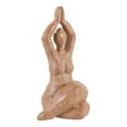 thumbnail image 2 of Yoga Figurine Statue - Boho Meditation Sculpture - Resin Polyresin - Casual Home Decor for Living Room, Bedroom, Office - 11" Brown, 2 of 12