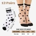 thumbnail image 2 of Bocaoying 12 Pack Women's Sheer Socks, Nylon Lace Mesh Ankle Socks with Reinforced Heel and Toe, See-Through Dress Socks for Women, Size5-9, Fancy Thin Socks Fits Narrow to Average Feet, 2 of 8