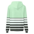 thumbnail image 5 of TFEOQRY Hooded Sweatshirts for Women Loose Striped Printed Pullover with Pockets Long Sleeve Hooded Tops Sweatshirt Green, 5 of 5