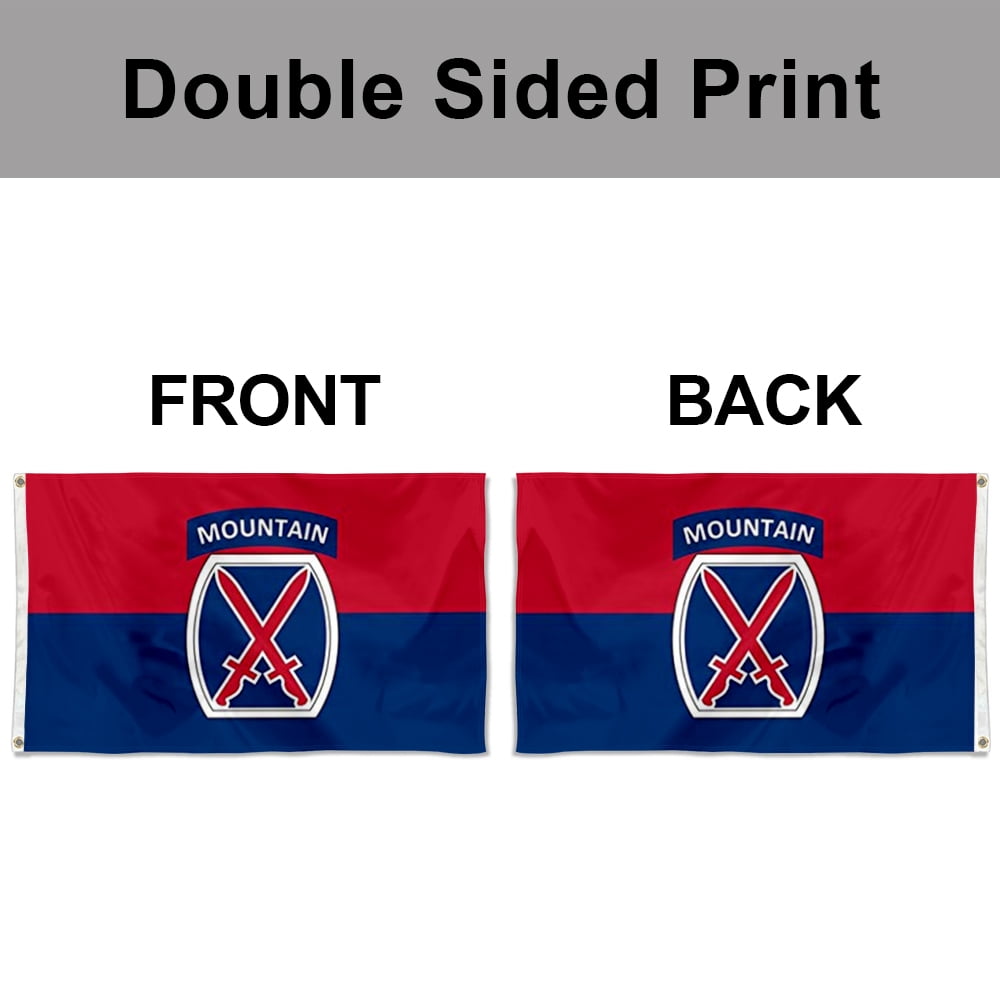 Dutern Double Sided United States Army 10th Mountain Division Flag Banner 3 Ply with Brass Grommets 3x5 Feet