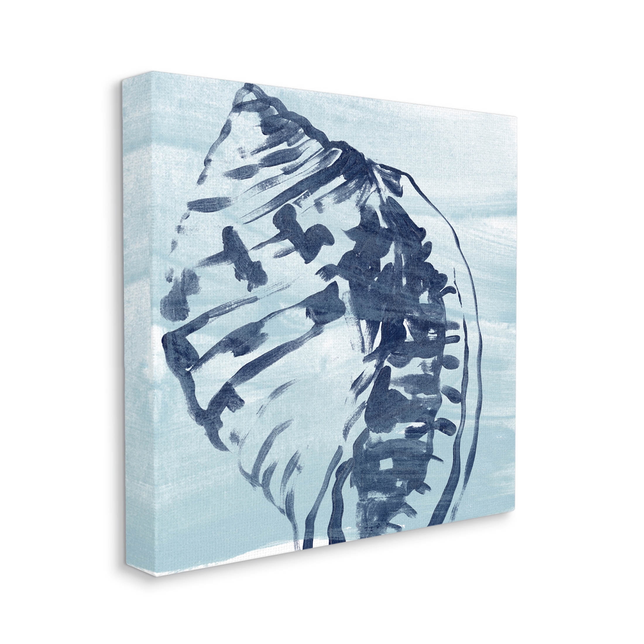 Stupell Industries Aquatic Blue Seashell Motif Graphic Art Gallery Wrapped Canvas Print Wall Art, Design by June Erica Vess