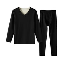 lmcalzta Mens Thermal Underwear 2 Piece Sets Long Johns Fleece Lined Base Layer Lightweight Soft(L-4XL)