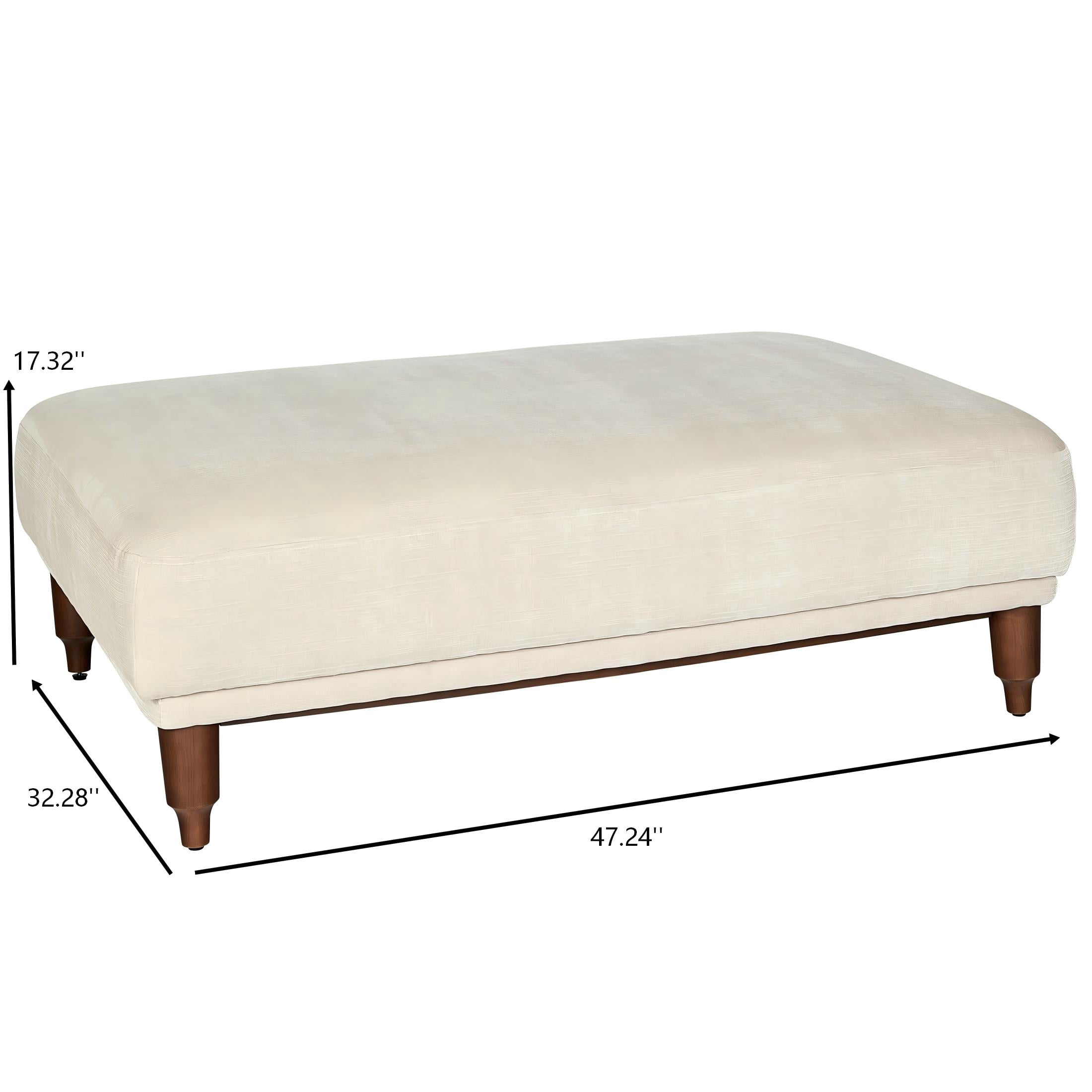Better Homes & Gardens Ambrose Cocktail Ottoman, Ivory Velvet