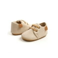 thumbnail image 4 of Baby Boys Girls Oxford Shoes Anti-slip Lace Up Sneaker PU Leather Moccasin Newborn Infant First Walker Loafer Shoes 0-18 Months, 4 of 6