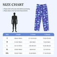 thumbnail image 2 of Mens Pajama Pants - Soft Sleep & Lounge Pants for Men, Purple Blue Paisley Cuteness Casual PJ Bottoms Pants with Pockets, 2 of 5