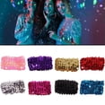 thumbnail image 5 of 1x Women Bling Sequin Wristband Elastic Bracelet Stage Hand Wrist Strap Jewelry, 5 of 5