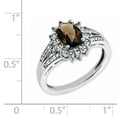 thumbnail image 2 of Designer Sterling Silver Rhodium Diam. & Oval Checker-Cut Smoky Quartz Ring Made In China -Jewelry By Sweet Pea Creations, 2 of 2