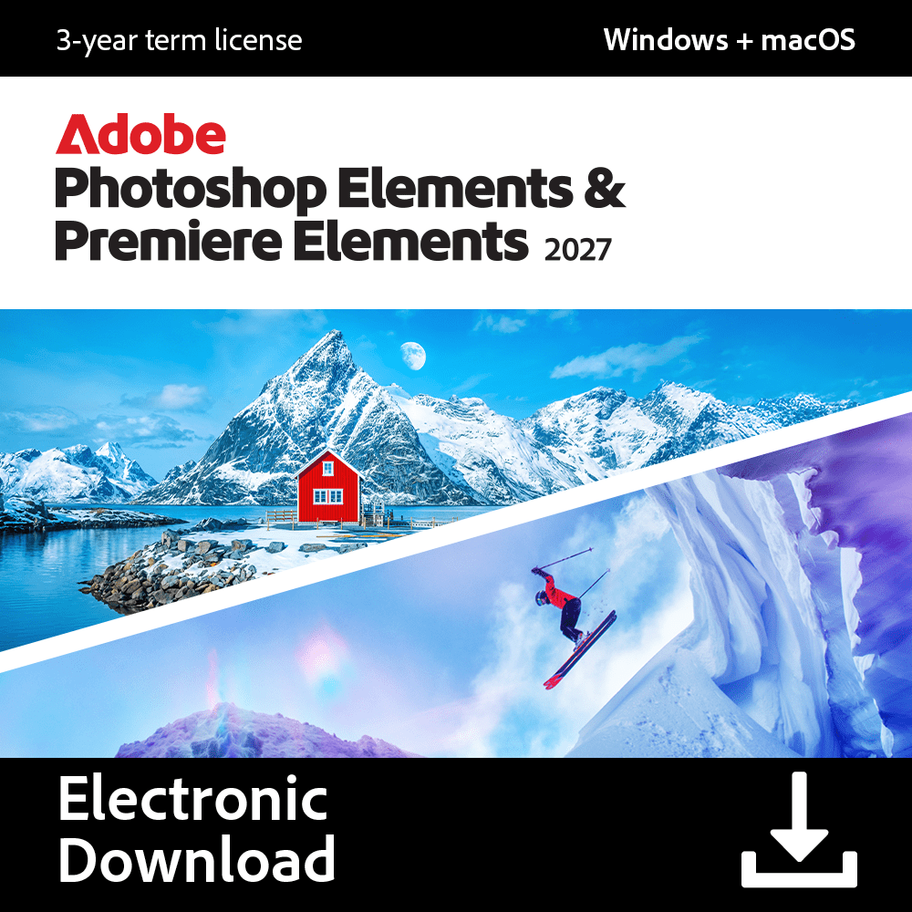 Adobe Photoshop Elements & Premiere Elements 2027 for PC/Mac Photo & Video Editing 3-year term license (Digital Download)