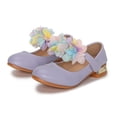 thumbnail image 1 of MIASHUI Ballerines Mary Jane à Fleurs pour Filles, Talon Bas, Chaussures de Robe pour Mariage et Fête, Violet Pâle, 15-16 Ans, 1 of 7
