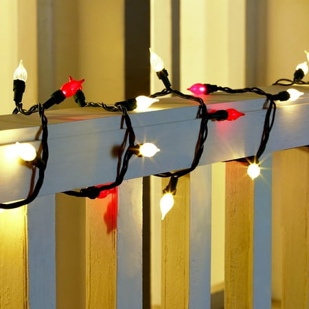 Holiday Time Indoor Outdoor Led Warm White Red Glass C3 Lights Holiday Time Indoor Outdoor Led Warm White Red Glass C3 Lights 19 70 Count Com