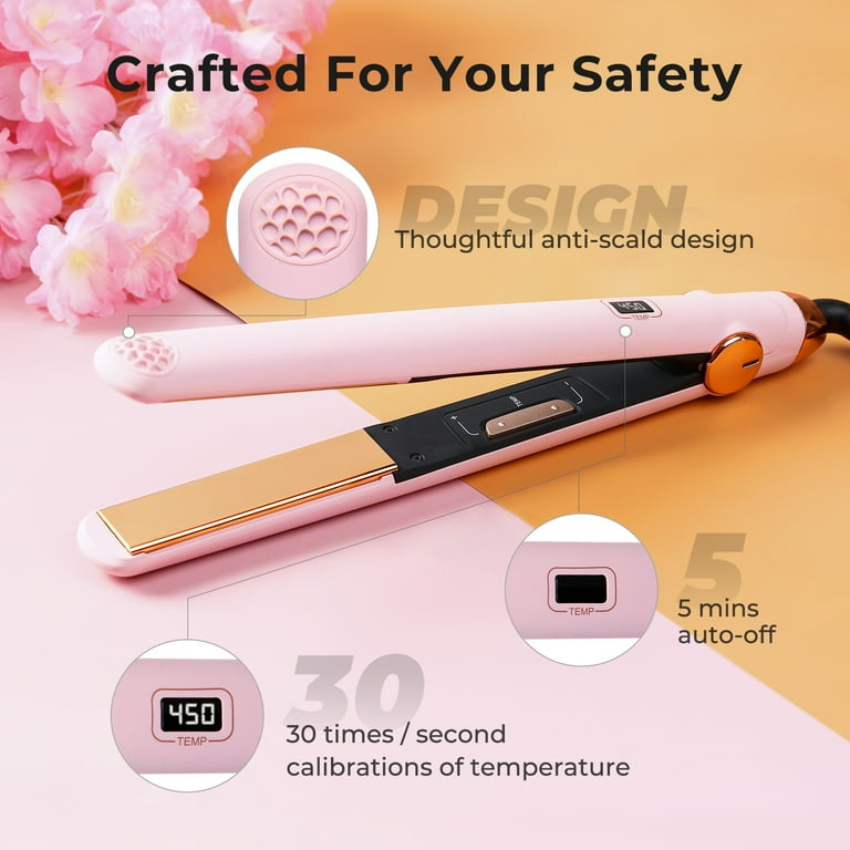 TYMO Flat Iron Hair Straightener and Curler 2 in 1 Nano Titanium Straightening Curling Iron with 32 Temps