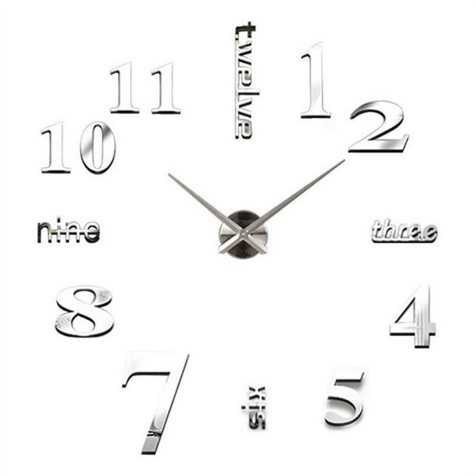 Modern Mute DIY Frameless Large Wall Clock 3D Mirror Sticker Big Watches Home Office Decorations